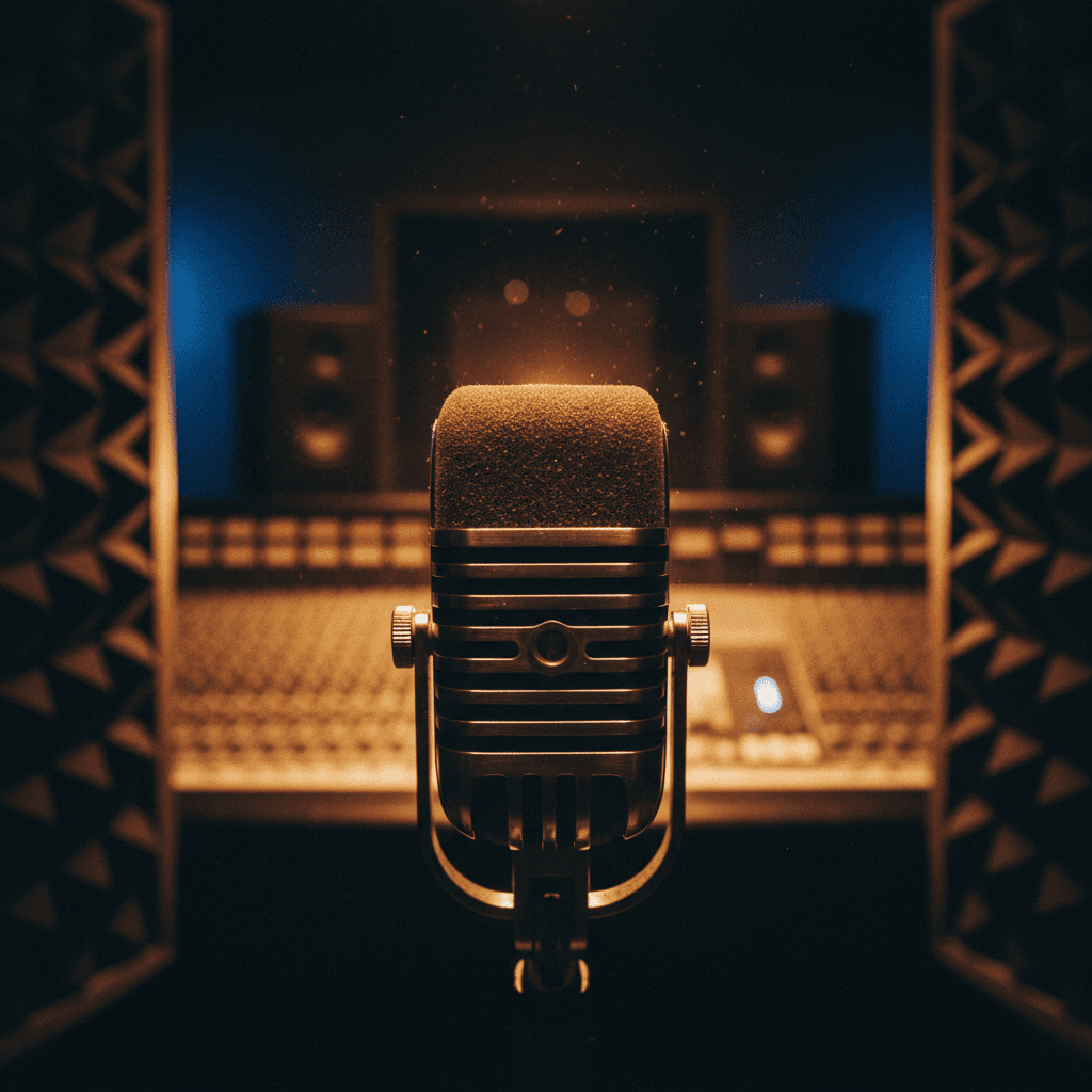 Professional microphone setup for audio recording